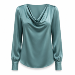 Tide Satin Cowl Blouse